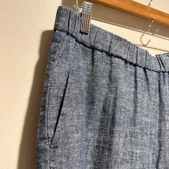 Eileen Fisher Hemp Organic Cotton Pants Womens M Blue Tapered Slit Hem Casual - Picture 3 of 7